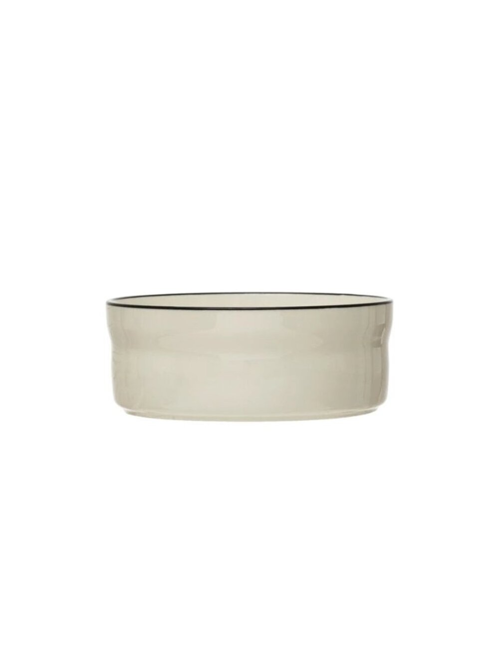 17 oz  or 2 Cup Stoneware Pet Bowl w Black Rim NEW Dog Bowl Cat Bowl Farmhouse